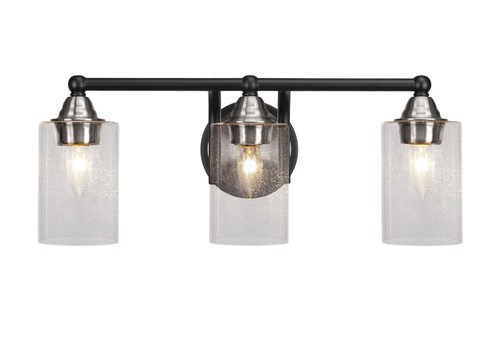 3 Light Bathroom Lighting In Matte Black & Brushed Nickel (3423-MBBN-300)