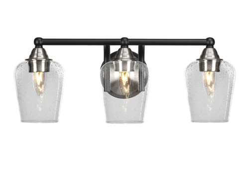 3 Light Bathroom Lighting In Matte Black & Brushed Nickel (3423-MBBN-210)
