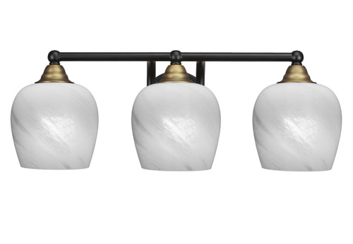 3 Light Bathroom Lighting In Matte Black & Brass Nickel (3423-MBBR-4811)