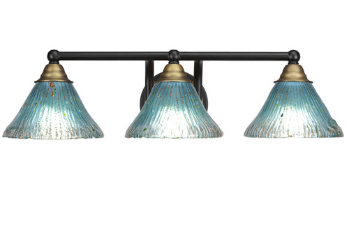 3 Light Bathroom Lighting In Matte Black & Brass Nickel (3423-MBBR-458)