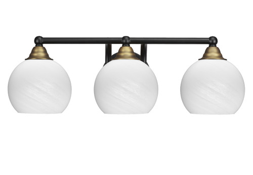 3 Light Bathroom Lighting In Matte Black & Brass Nickel (3423-MBBR-4101)