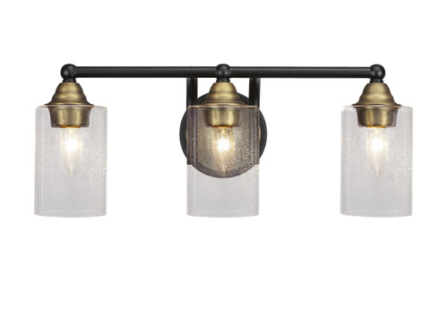 3 Light Bathroom Lighting In Matte Black & Brass Nickel (3423-MBBR-300)