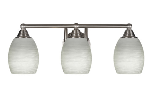 3 Light Bathroom Lighting In Brushed Nickel (3423-BN-615)