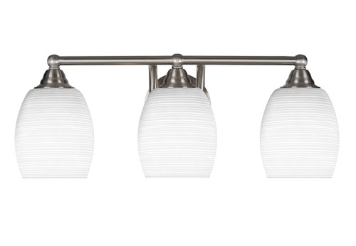 3 Light Bathroom Lighting In Brushed Nickel (3423-BN-4021)