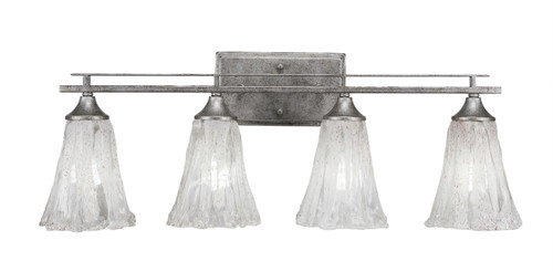 Uptowne 4 Light Bath Bar In Aged Silver (134-AS-729)
