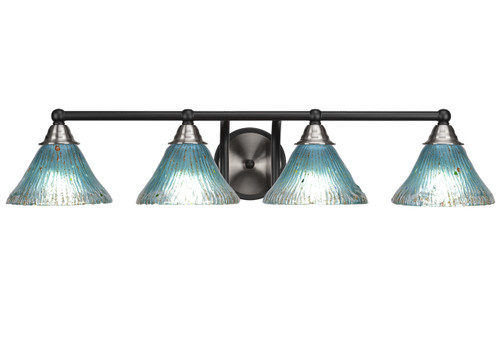 Paramount 4 Light Bath Bar In Matte Black & Brushed Nickel (3424-MBBN-458)