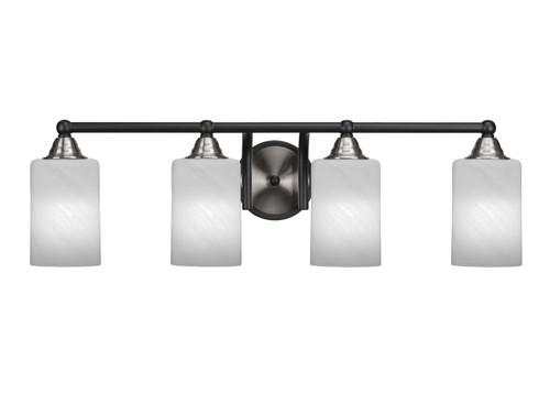 Paramount 4 Light Bath Bar In Matte Black & Brushed Nickel (3424-MBBN-3001)