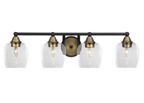 Paramount 4 Light Bath Bar In Matte Black & Brass (3424-MBBR-4810)