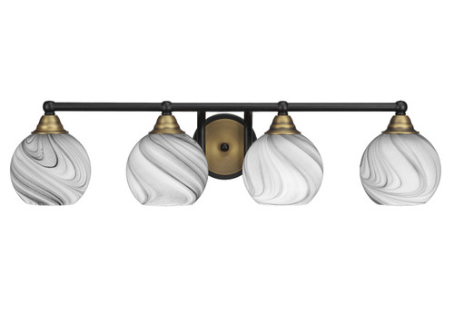 Paramount 4 Light Bath Bar In Matte Black & Brass (3424-MBBR-4109)