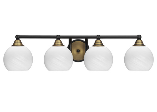 Paramount 4 Light Bath Bar In Matte Black & Brass (3424-MBBR-4101)
