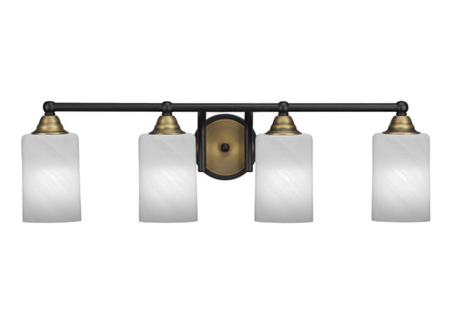 Paramount 4 Light Bath Bar In Matte Black & Brass (3424-MBBR-3001)
