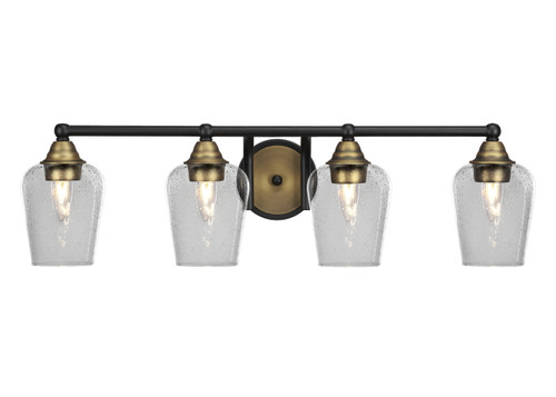 Paramount 4 Light Bath Bar In Matte Black & Brass (3424-MBBR-210)