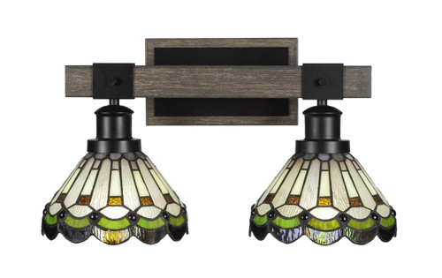 Tacoma 2 Lt Vanity In Matte Black & Paint Distressed Wood-Look (1842-MBDW-9395)