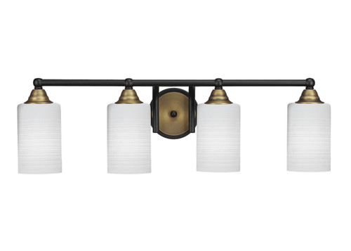 Paramount 4 Light Bath Bar In Matte Black & Brass (3424-MBBR-4061)