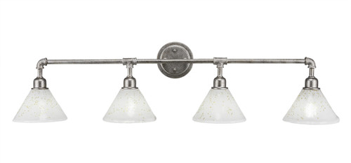 Vintage 4 Light Bath Bar In Aged Silver (184-AS-7145)