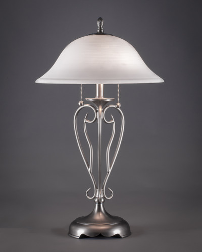 Olde Iron 2 Light Table Lamp In Brushed Nickel (42-BN-612)