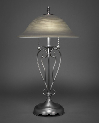 Olde Iron 2 Light Table Lamp In Brushed Nickel (42-BN-602)