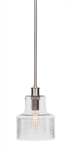 Aurora 1 Light Pendant In Brushed Nickel (1902-BN-CL)