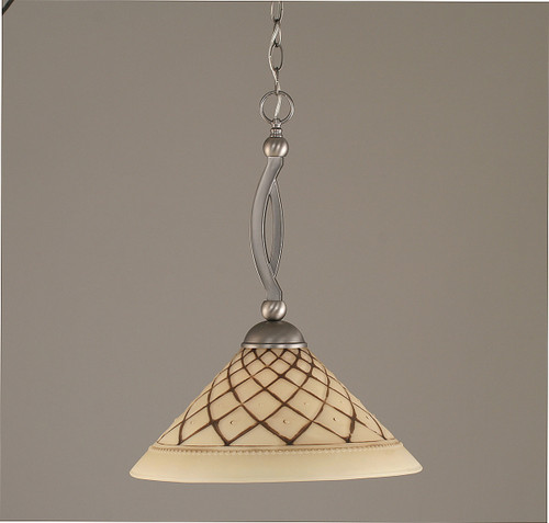 Bow 1 Light Pendant In Brushed Nickel (271-BN-718)