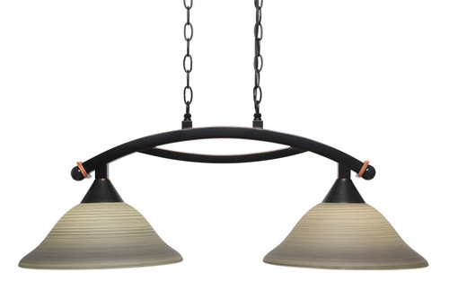 Bow 2 Light Island In Black Copper (872-BC-604)