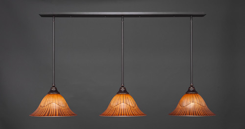 3 Light Linear Pendalier In Dark Granite (48-DG-58319)