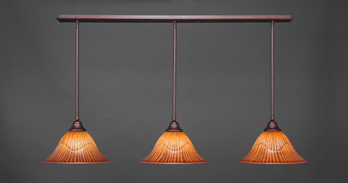 3 Light Linear Pendalier In Bronze (48-BRZ-58319)