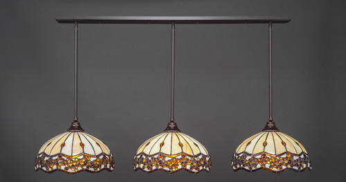 3 Light Linear Pendalier In Dark Granite (48-DG-997)