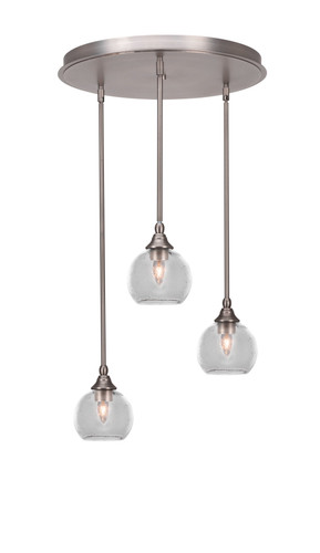 Empire 3 Light Cluster Pendalier In Brushed Nickel Finish (2183-BN-4100)