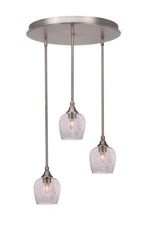 Empire 3 Light Cluster Pendalier In Brushed Nickel Finish (2183-BN-4812)