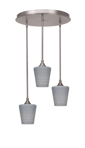 Empire 3 Light Cluster Pendalier In Brushed Nickel Finish (2183-BN-4032)
