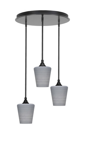 Empire 3 Light Cluster Pendalier In Matte Black Finish (2183-MB-4032)