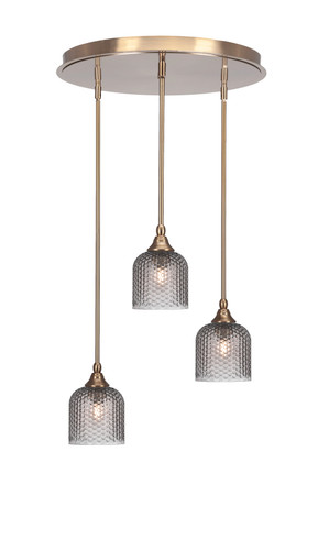 Empire 3 Light Cluster Pendalier In New Age Brass Finish (2183-NAB-4912)