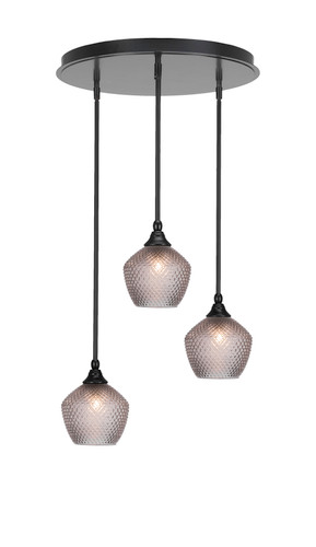 Empire 3 Light Cluster Pendalier In Matte Black Finish (2183-MB-4922)