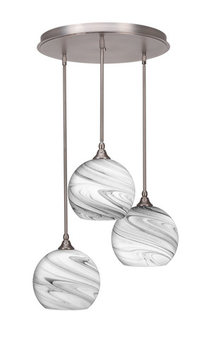 Empire 3 Light Cluster Pendalier In Brushed Nickel Finish (2183-BN-4359)