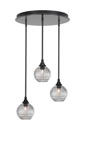 Empire 3 Light Cluster Pendalier In Matte Black Finish (2183-MB-5120)