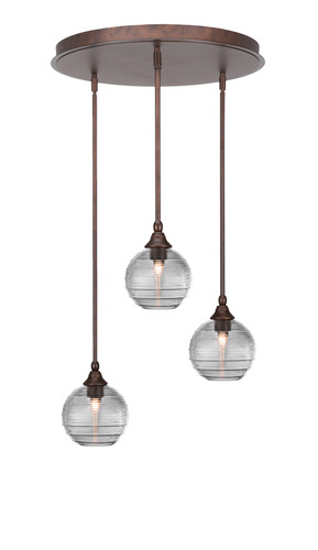 Empire 3 Light Cluster Pendalier In Bronze Finish (2183-BRZ-5120)