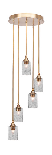 Empire 5 Light Cluster Pendalier In New Age Brass Finish (2145-NAB-3002)