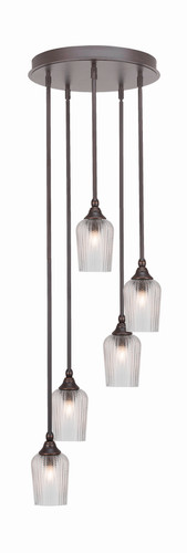 Empire 5 Light Cluster Pendalier In Dark Granite Finish (2145-DG-4250)
