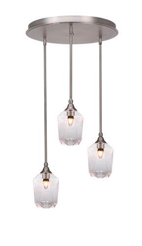 Empire 3 Light Cluster Pendalier In Brushed Nickel Finish (2183-BN-4460)
