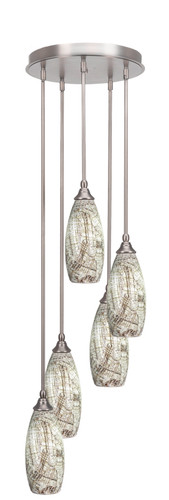 Empire 5 Light Cluster Pendalier In Brushed Nickel Finish (2145-BN-5064)