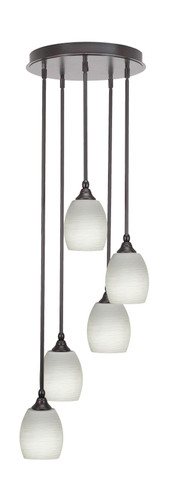 Empire 5 Light Cluster Pendalier In Espresso Finish (2145-ES-615)