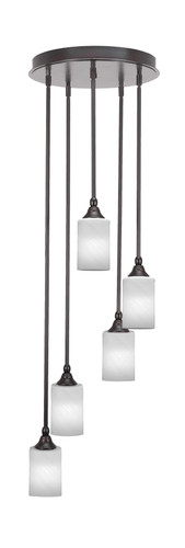 Empire 5 Light Cluster Pendalier In Espresso Finish (2145-ES-3001)