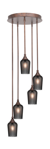 Empire 5 Light Cluster Pendalier In Bronze Finish (2145-BRZ-4252)