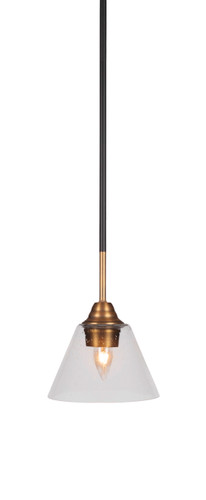 Paramount 1 Light Mini Pendant In Matte Black & Brass (3401-MBBR-302)
