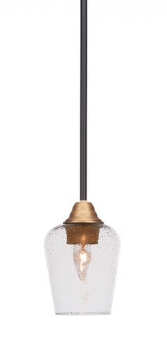 Paramount 1 Light Mini Pendant In Matte Black & Brass (3401-MBBR-210)