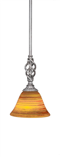 Elegante 1 Light Mini Pendant In Aged Silver (80-AS-454)