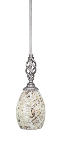 Elegante 1 Light Mini Pendant In Aged Silver (80-AS-5054)