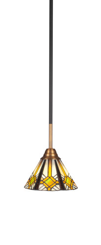 Paramount 1 Light Mini Pendant In Matte Black & Brass (3401-MBBR-9615)