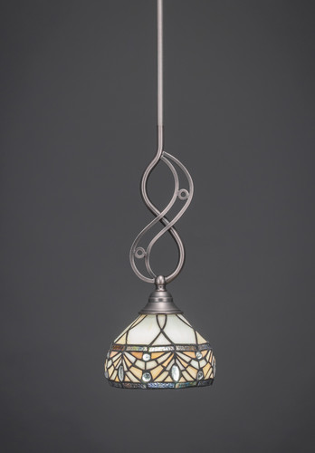 Jazz 1 Light Mini Pendant In Brushed Nickel (232-BN-9485)