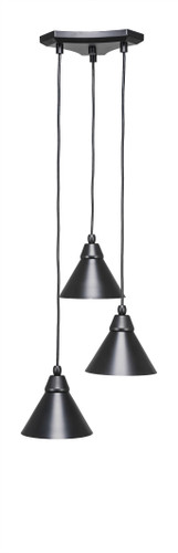 Europa 3 Light Cluster Pendalier In Matte Black (28-MB-421)